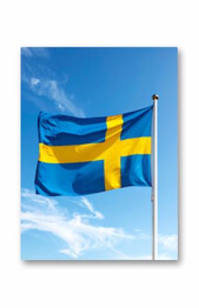 Swedish flag on blue summersky 