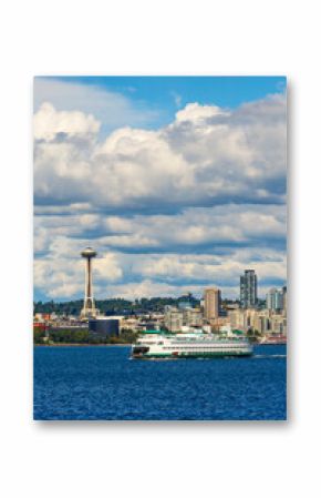 Seattle skyline from Elliott Bay on Puget Sound, Washington State, USA.