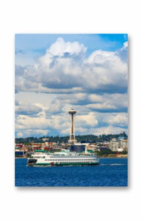 Seattle skyline from Elliott Bay on Puget Sound, Washington State, USA.