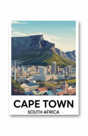Vintage Travel Poster of Cape Town, South Africa