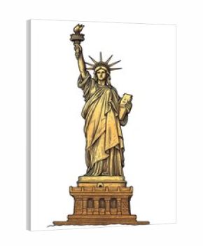 A statue of liberty art illustration landmark.