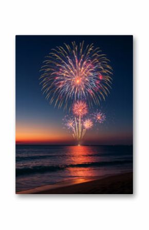 fireworks over the sea