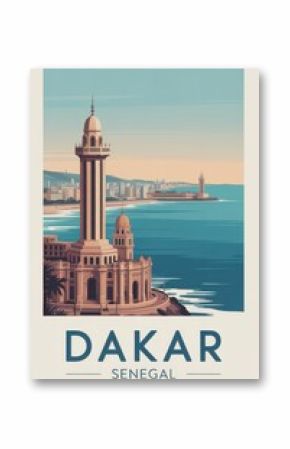 Vintage Travel Poster Dakar, Senegal 