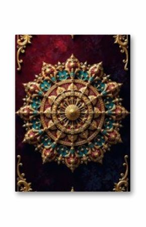 Ornate golden mandala on deep velvet Opulence, sophisticated style , design, art