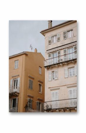 Close-Up of Residential Buildings in Corfu, Greece