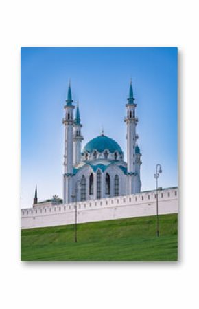 Kazan Kremlin and the Kul Sharif Mosque. Summer sunset, Russia. It is tourist attraction of Kazan.