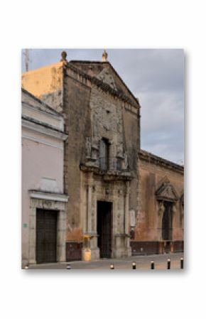 famous historical building in downtown merida yucatan mexico (casa montejo or house of montejo) historic oldest edifice with detailed spanish colonial carvings exterior facade
