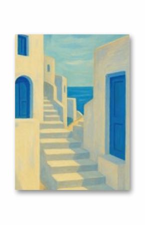 Mediterranean architecture, serene atmosphere.