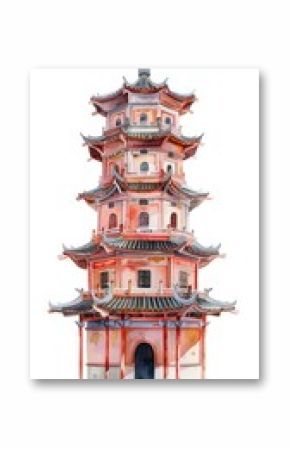 Traditional Chinese pagoda illustration
