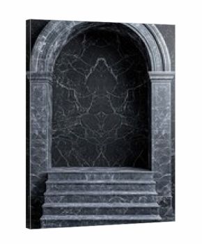 Dark marble archway with steps