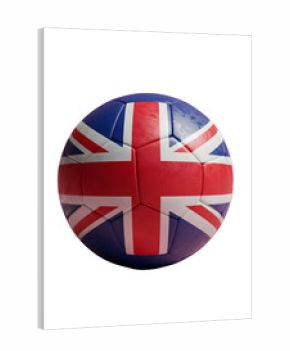 Isolated Soccer Ball With United Kingdom Flag Photo On Transparent Background