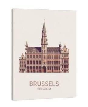 Vintage Travel Poster of Brussels Belgium   