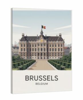 Vintage Travel Poster of Brussels Belgium   