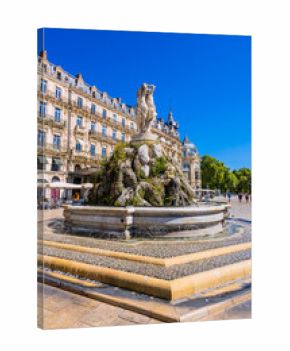 La Fontaine des Trois Grâces sur la Place de la Comédie à Montpellier en France