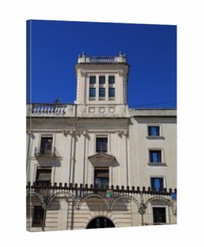Alcoy Town Hall - Ajuntament d'Alcoi in Valencian language. Town in Valencian Community in Spain. Sunny weather day.