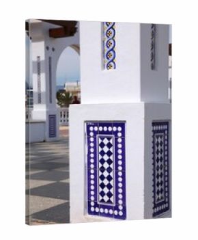 Benidorm city in Valencian Community (Comunidad Valenciana), Spain. Ceramic decorations of Placa del Castell in Benidorm.