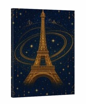 Eiffel Tower golden night