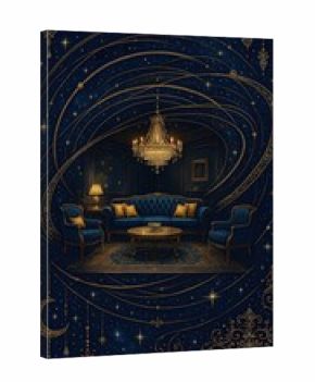 Elegant celestial-themed living room