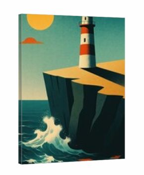 Lighthouse overlooking ocean waves mobile wallpaper