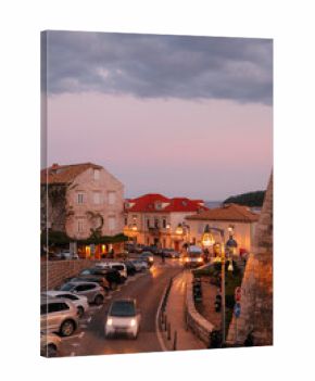 Winding Street and Orange Rooftops Outside the Historic Old Town of Split, Croatia