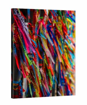 Colored ribbons in Salvador, Bahia, Brazil. 