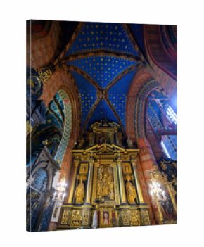 St. Mary's basilica in Krakow, Poland. The church is located on the Main Market Square and have on of the most beautiful ceiling. 