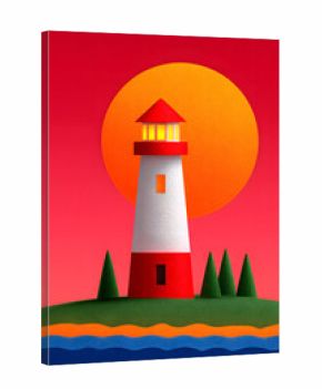 summer beach travel island lighthouse nature vacation adventure sailing illustration