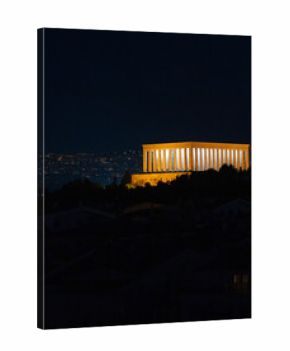   Anitkabir Mausoleum in the Night Lights Photo, Ankara Turkey (Turkiye)  