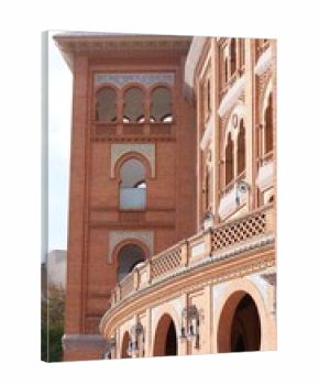 Vertical view of part of the famous bullring in Ventas, Madrid