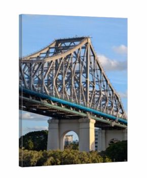 Close up of Story Bridge steel structure and arch support in Brisbane, Queensland, Australia