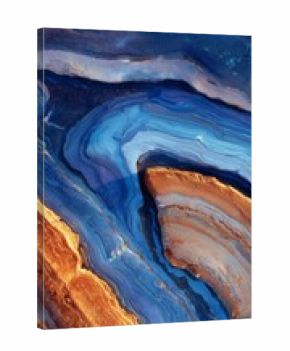 Swirling Blue and Orange Abstract Pattern With Mixed Textures in a Vibrant Design