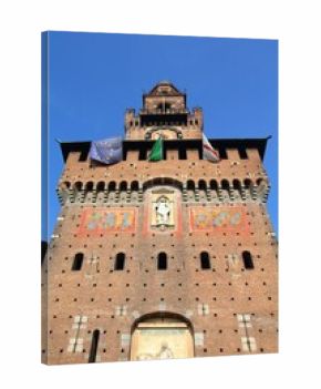 Milan city, Italy. Castello Sforzesco (Sforza Castle) - old landmark of Lombardy.
