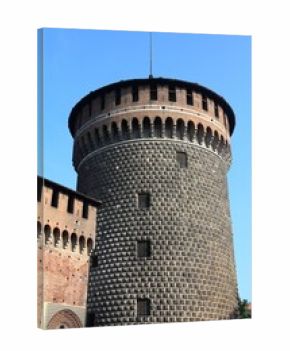Milan city, Italy. Castello Sforzesco (Sforza Castle) - old landmark of Lombardy.