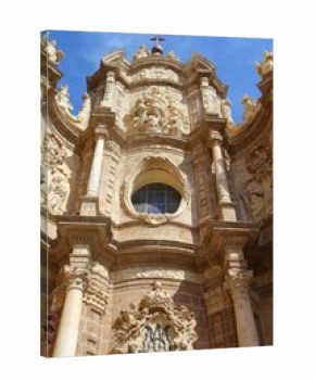 Valencia city, Spain. The facade of the Cathedral.