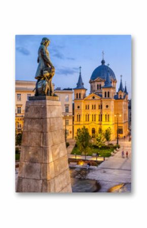 The city of Łódź - view of Freedom Square. Lodz, Poland.