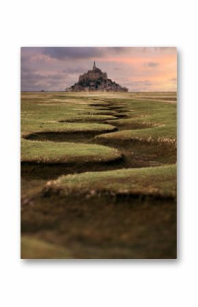 landscape with Le Mont Saint Michel in Normandy, one of the most famous attractions in France