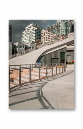 Seattle Waterfront Park on Alaska Way. New Park connected to Pikes Place Market overlooking the Great Wheel.