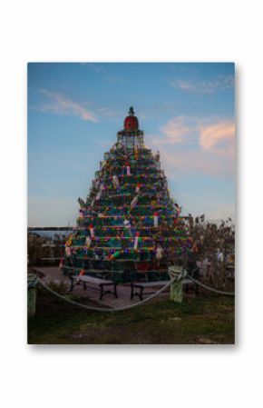 Christmas tree at New Shoreham harbor on Block Island, Rhode Island