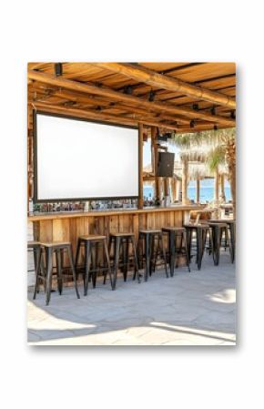 Beach Bar with Blank Sign