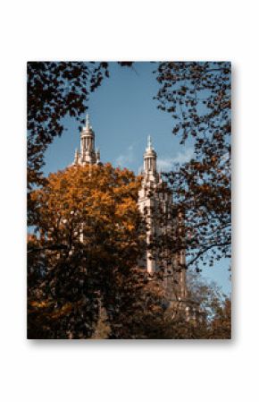 New York Central Park in the Fall Autumn leaves. 