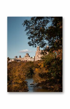 New York Central Park in the Fall Autumn leaves. 