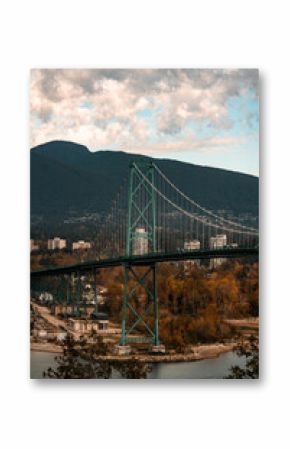 Vancouver BC, Canada. Waterfront overlooking Lions Gate Bridge Road