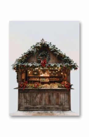 Festive wooden Christmas market stall