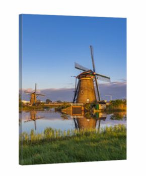 Traditional Dutch windmills in Kinderdijk - Unesco site, The Netherlands