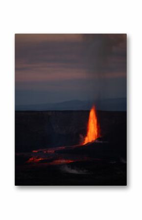 Kilauea erupts high lava fountains in 16th episode, morning of March 2, 2025. Halemaʻumaʻu crater within Kaluapele. Hawai'i Volcanoes National Park