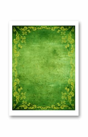 green background with  floral decorations