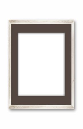 vertical size natural white wooden photo frame with cut board