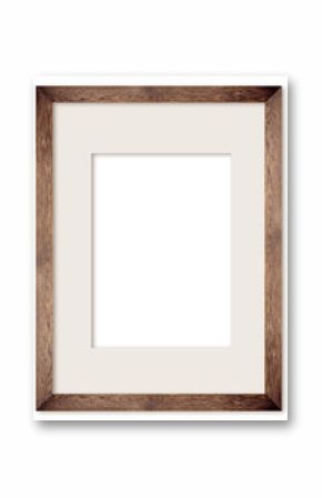 vertical size natural wooden photo frame with cut board