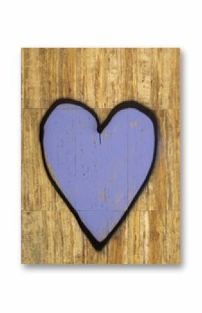 Purple heart painted on a tiled wall