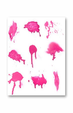 Collection of grungy spray splashes and paint strokes